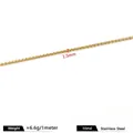 1.5mm gold stainless steel box chain for DIY necklace and bracelet making - 1.5mm / 18K Gold