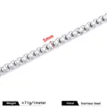 5mm silver stainless steel box chain for DIY necklace and bracelet jewelry making - 5mm / Steel