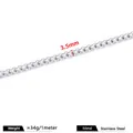 Detailed view of 3.5mm silver stainless steel box chain for DIY jewelry making projects - 3.5mm / Steel