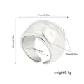 Anello aperto bombato in acciaio inossidabile martellato, peso 9,1g e misure - Colore Acciaio Largo Martellato (R693_2 Colore Acciaio)