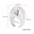 Anello aperto bombato in acciaio inossidabile con dimensioni e peso di 14,8 grammi - Colore Acciaio Ovale Martellato (R692_2 Colore Acciaio)