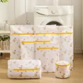 Fine mesh laundry wash bag set with cute bear patterns for underwear and clothing - Printed Balloon Bear