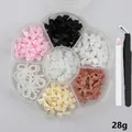Premium 3D colorful bow nail art charms set in flower box with tweezers and wax pen - Trending Style 10 (With Tools)