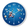 Creative cartoon astronaut space themed silent wall clock for children's bedroom decor - Interstellar Shuttle / S