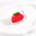 Graziosa pinza per capelli a fragola rossa in acrilico con dimensioni di 5,5 cm lungo - 5.5cm x 3.5cm / Fragola Piccola