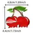Molletta per capelli a forma di ciliegia in acrilico rosso, 4,8 cm - 4.8cm x 4.4cm / Piccola Ciliegia
