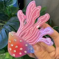Pink jellyfish-shaped acrylic hair claw clip with gradient colors and rhinestones - Rhinestone Pink Jellyfish Shape / Rhinestone Pink Jellyfish