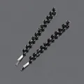 Pair of elegant black rhinestone bobby pins with a zigzag design on grey background - Black Rhinestone Style (HS-J5922BLK) / Black