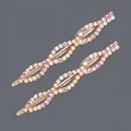 Elegant rose gold infinity rhinestone bobby pins with colorful crystal accents for women - Wave Multi-color Rhinestone Hair Pin (HS-J6506AB) / Rose Gold Multicolor
