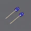 Luxury golden hair pins with elegant rectangular sapphire blue rhinestones for women - Dark Blue Rectangular Rhinestone Style (HS-J6237B) / Blue