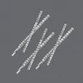 Elegant silver-tone bobby pins decorated with rows of shimmering clear rhinestones - Radiating Cross Rhinestone Style (HS-J6447S) / Silver