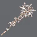 Elegant gold-tone bobby pin hair clip featuring a sparkling rhinestone starburst - Radiating Starburst Vine Style (HS-J7189G) / Gold