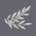 Elegant silver leaf hair clip with faceted clear crystals for daily fashion styling - Silver Leaf Branch Style (HS-J7507S) / Silver