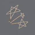 Set of three gold rhinestone star hair clips for elegant daily styling - 3-Piece Star Shape Style (HS-J6268) / Gold