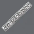Premium luxury rhinestone hair clip featuring sparkling crystals in silver finish - Brilliant Row Style (HS-J6497) / Silver
