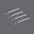 Set of four silver hairclips with elegant pear-shaped clear rhinestones for daily wear - 4-Piece Pear Row Set (HS-J6373S) / Silver
