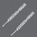 Pair of two elegant silver bobby pins decorated with rectangular clear rhinestone crystals - Irregular Row Style (HS-J6756S) / Silver