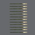 Set of 12 luxury style gold-tone bobby pins with sparkling green rhinestone crystals - 12-Piece Green Rhinestone Row Set (HS-J6423GGREEN) / Gold