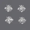 Elegant set of 4 silver-tone insect bee hair clips with clear rhinestone accents for women. - 4-Piece Bee Shape Style (HS-J6413) / Silver