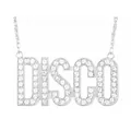Elegante collana di cristallo argento con pendente lettera DISCO per feste e matrimoni - Set 5 Pezzi Serie DISCO (Include Cappello Orecchini Occhiali Collana Braccialetto)