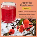 Japanese Persimmon scented jelly candle in glass with dried flower elements - 100 g / Japanese Persimmon