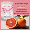 Blood Orange scented jelly candle in glass with decorative pink dried flowers - 100 g / Blood Orange