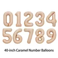 Detailed set of 40 inch caramel matte number balloons from 0 to 9 for party decor - 40 Inch / Caramel color