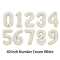 Detailed view of 40 inch cream white number balloons with realistic foil texture - 40 Inch / Cream