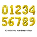 Set dettagliato di palloncini numerici dorati da 40 pollici in lamina lucida - 40 Pollici / Oro