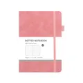 Roze A5 notitieboek van kunstleer met 160 pagina's 100gsm papier en elastische band - Roze / Gestippeld