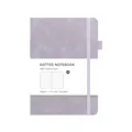 A5 lavender dotted notebook with faux leather cover and elastic closure band - Purple / Dot Grid