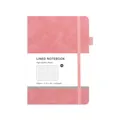 Pink A5 notebook with elastic closure and 100gsm paper, 160 pages for office use - Pink / Lined