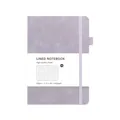 Lavender A5 lined notebook with faux leather cover and elastic closure band - Purple / Lined