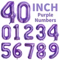 Palloncino in alluminio viola da 40 pollici numero 0-9 per decorazione feste compleanno - 40 Pollici / Viola