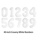 Palloncini a numeri 40 pollici bianco crema in alluminio 0-9 per decorazione - 40 Pollici / Bianco
