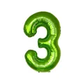 Globo de papel de aluminio número 3 verde hierba de 40 pulgadas con brillo metálico - 40 Pulgadas / Número 3 / Verde Fruta