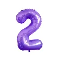Metallic purple foil balloon in number 2 shape for birthday party decoration - 40 Inch / Number 2 / Purple