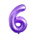 40 inch purple number 6 foil balloon with metallic finish for party decoration - 40 Inch / Number 6 / Purple