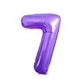 Metallic purple foil balloon in the shape of number seven for party decorations - 40 Inch / Number 7 / Purple