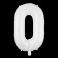 Slim pearl white number 0 foil balloon, 40 inch matte finish birthday party decoration - Number 0 / 40 Inch (With Individual Packaging) / White