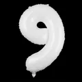 Slim 40 inch white number 9 foil balloon with pearl finish for party decoration - Number 9 / 40 Inch (With Individual Packaging) / White