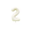 40-inch cream white number 2 foil balloon with silk matte finish for party decor - Number 2 / 40 Inch (With Individual Packaging) / Cream