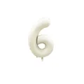 Creamy white foil balloon in number 6 shape for birthday party decoration - Number 6 / 40 Inch (With Individual Packaging) / Cream