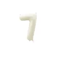 Creamy white 40-inch number 7 aluminum foil balloon with matte finish for party decor - Number 7 / 40 Inch (With Individual Packaging) / Cream