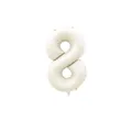 Number 8 cream white foil balloon 40 inch for birthday party and anniversary decor - Number 8 / 40 Inch (With Individual Packaging) / Cream