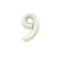 Creamy white 40-inch foil number 9 balloon with elegant matte finish for party decor - Number 9 / 40 Inch (With Individual Packaging) / Cream