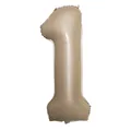 Slim 40 inch cream number 1 aluminum foil balloon for first birthday party decor - Number 1 / 40 Inch (With Individual Packaging) / Caramel color