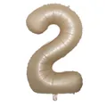 Slim matte champagne gold number 2 foil balloon for birthday party decorations - Number 2 / 40 Inch (With Individual Packaging) / Caramel color