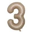 Champagne matte number 3 aluminum foil balloon for birthday party and anniversary decor - Number 3 / 40 Inch (With Individual Packaging) / Caramel color