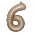 Mocha coffee matte number 6 foil balloon for birthday party decorations 40 inch - Number 6 / 40 Inch (With Individual Packaging) / Caramel color